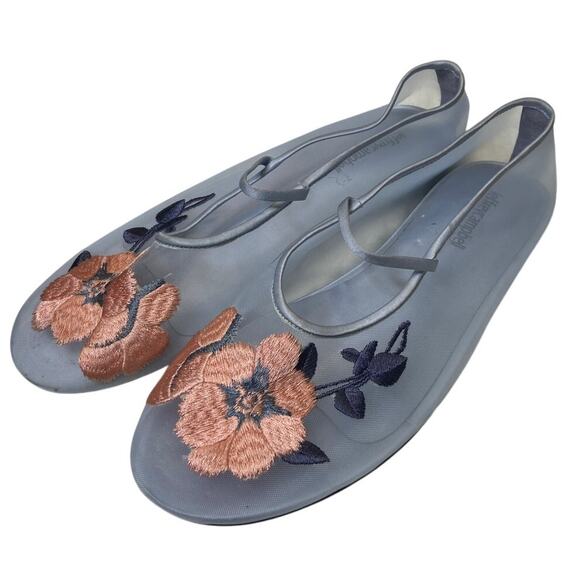 Jeffrey Campbell Swan Flower Embroidered Ballet Flats Ballerina Coquette Sz 9 - Picture 1 of 9